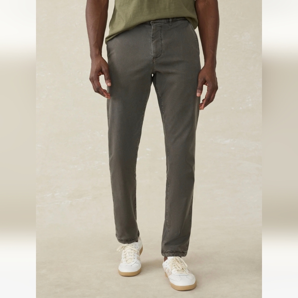 Faherty 31 Stretch Chino Pants Charcoal Gray Faded Black
